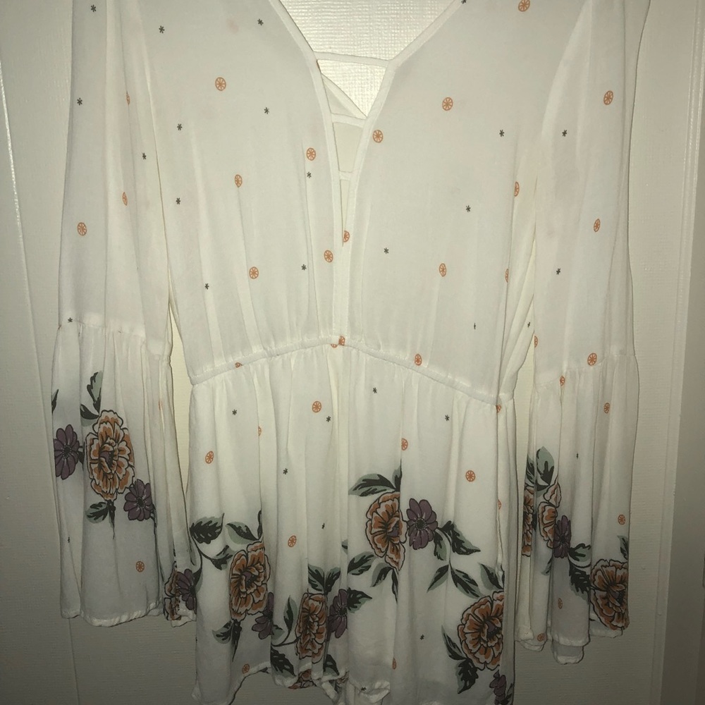 White Floral Romper